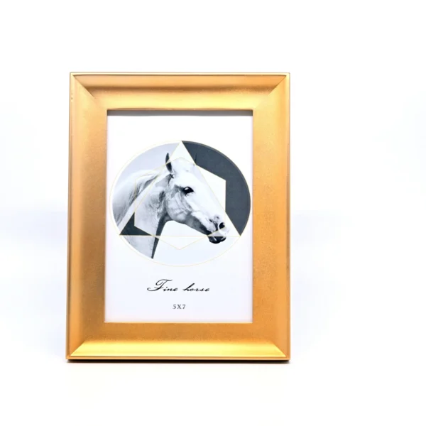 Wooden Photo Frame 5×7 | Premium Pine Wood Golden Picture Frame | Rustic Natural Finish | Tabletop & Wall Hanging | Home Décor & Gifting