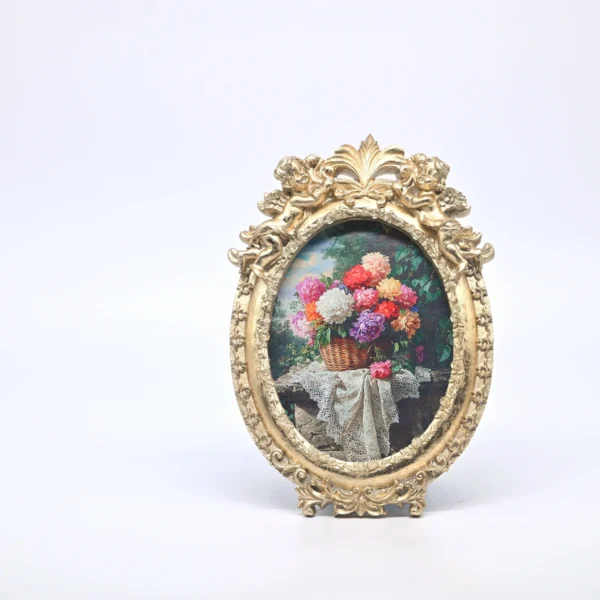 Premium Antique Gold Photo Frame  10*14 cm | Raisin, MDF, Glass & Metal Picture Frame | Tabletop & Wall Mount | Modern Decorative Frame for Home & Office